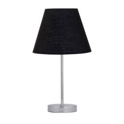 First Choice Lighting Set of 2 Chrome Touch Operated Table Lamps with Black Shades in Silver - thumbnail 3
