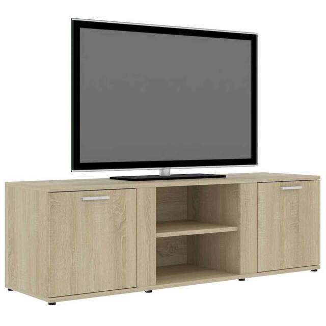 Berkfield Home TV Cabinet Sonoma Oak 120x34x37 cm Engineered Wood in Light Tan - Size: 120 x 34 x 37 cm - image 1
