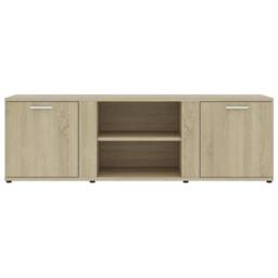 Berkfield Home TV Cabinet Sonoma Oak 120x34x37 cm Engineered Wood in Light Tan - Size: 120 x 34 x 37 cm - thumbnail 7