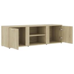 Berkfield Home TV Cabinet Sonoma Oak 120x34x37 cm Engineered Wood in Light Tan - Size: 120 x 34 x 37 cm - thumbnail 6