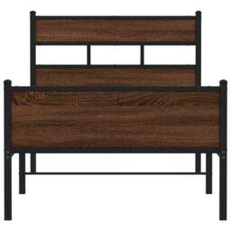 Berkfield Home Bed Frame without Mattress Brown Oak 90x200 cm Engineered Wood - thumbnail 4