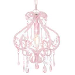 Berkfield Home Ceiling Lamp with Beads Pink Round E14 - thumbnail 1
