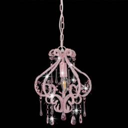 Berkfield Home Ceiling Lamp with Beads Pink Round E14 - thumbnail 4