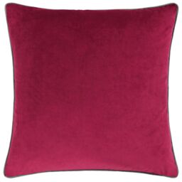 Furn Meridian Velvet Piped Cushion in Red - Size: 45 cm x 45 cm - thumbnail 2