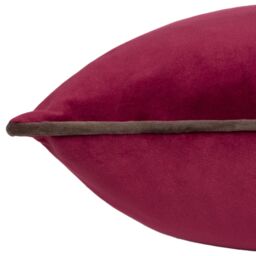 Furn Meridian Velvet Piped Cushion in Red - Size: 45 cm x 45 cm - thumbnail 4
