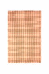 Homescapes Cotton Gingham Check Rug Hand Woven in Orange - Size: 70 cm x 120 cm - thumbnail 2