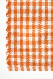 Homescapes Cotton Gingham Check Rug Hand Woven in Orange - Size: 70 cm x 120 cm - thumbnail 3