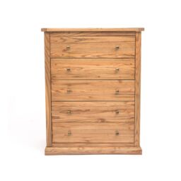 Cabinet Bits Salerno 5 Drawer Chest of Drawers Brass Knob in Natural