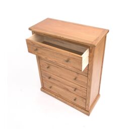 Cabinet Bits Salerno 5 Drawer Chest of Drawers Brass Knob in Natural - thumbnail 4