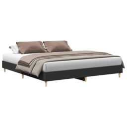 Berkfield Home Bed Frame without Mattress Black 180x200cm Engineered Wood - Size: Super King - thumbnail 2