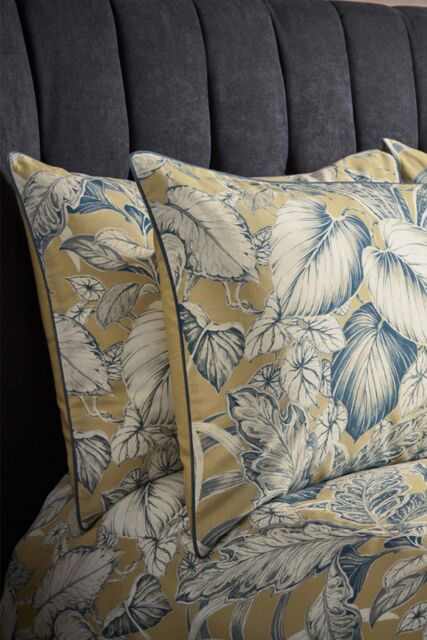 Edinburgh Weavers Tivoli Tropical Luxury Cotton Piped Pair of Pillowcases in Yellow - image 1