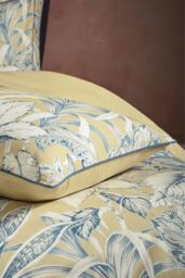 Edinburgh Weavers Tivoli Tropical Luxury Cotton Piped Pair of Pillowcases in Yellow - thumbnail 2