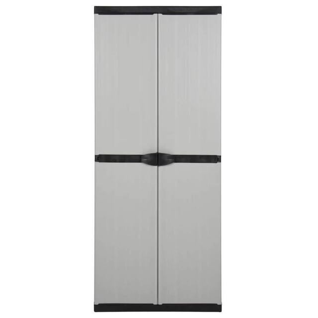 Berkfield Home Garden Storage Cabinet with 3 Shelves Grey&Black 68x40x168 cm in Grey - Size: 68 x 40 x 168 cm - image 1
