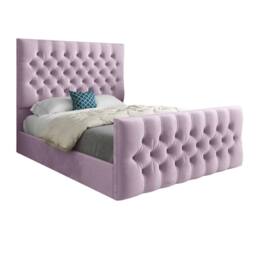 Casani Poulton Upholstered Pink Soft Velvet Designer Bed Frame - Size: Small Double - thumbnail 3