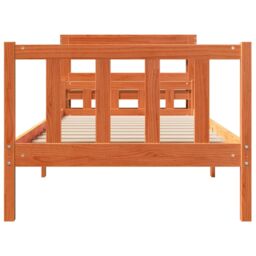 Berkfield Home Bed Frame with Headboard without Mattress Wax Brown 75x190 cm Small Single - thumbnail 4