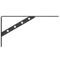 Berkfield Home Shelf Brackets 4 pcs 30x2.5x15.5 cm Black Stainless Steel - thumbnail 6