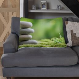 Benjamin Tate Design Rock Garden Stones Designer Blanket in Natural - Size: 120 cm x 150 cm - thumbnail 2