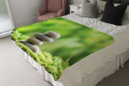 Benjamin Tate Design Rock Garden Stones Designer Blanket in Natural - Size: 120 cm x 150 cm - thumbnail 4