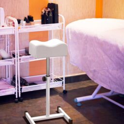 Costway Pedicure Manicure Footrest Adjustable Seat Height Nail Foot Stand with Soft Cushion in White - thumbnail 6