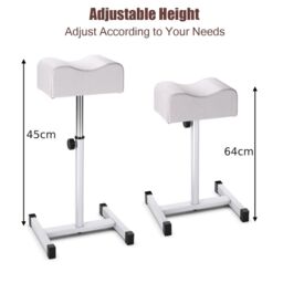 Costway Pedicure Manicure Footrest Adjustable Seat Height Nail Foot Stand with Soft Cushion in White - thumbnail 3