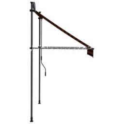Berkfield Home Manual Retractable Awning with LED 150 cm Orange & Brown - thumbnail 5