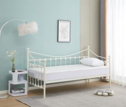 KOSY KOALA Daybed Without Trundle White 3ft Single Bed with 1 Mattress Metal Bedroom Living Room - thumbnail 3