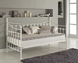 KOSY KOALA Daybed Without Trundle White 3ft Single Bed with 1 Mattress Metal Bedroom Living Room - thumbnail 2