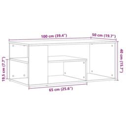 Berkfield Home Coffee Table Artisan Oak 100x50x40 cm Engineered Wood in Brown - Size: 100 x 50 x 40 cm - thumbnail 9