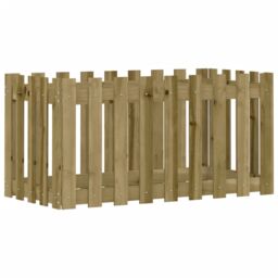 Berkfield Home Garden Raised Bed with Fence Design 100x50x50 cm Impregnated Wood Pine in Brown - Size: 100 x 50 x 50 cm - thumbnail 4
