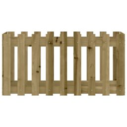 Berkfield Home Garden Raised Bed with Fence Design 100x50x50 cm Impregnated Wood Pine in Brown - Size: 100 x 50 x 50 cm - thumbnail 5