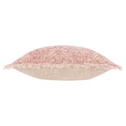 Paoletti Durelle 100% Cotton Paisley Fringed Cushion in Pale Pink - Size: 50 cm x 50 cm - thumbnail 3