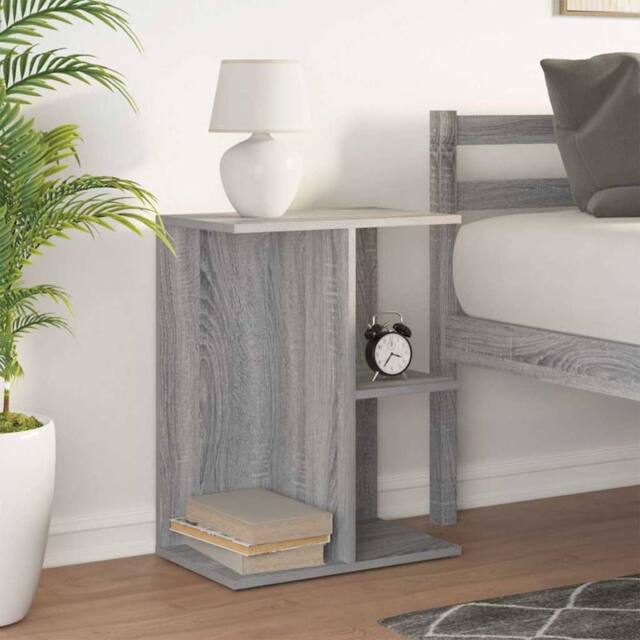 Berkfield Home Elegant Bedside Table Grey Sonoma 46.5x29x61 cm Engineered Wood - image 1