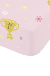 Catherine Lansfield 'Happy Horses' Fitted Sheet in Pink - Size: Double Fitted - thumbnail 3
