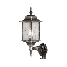 Netlighting Wexford 1 Light Outdoor Motion Sensor Lantern Light Black Silver IP43 E27