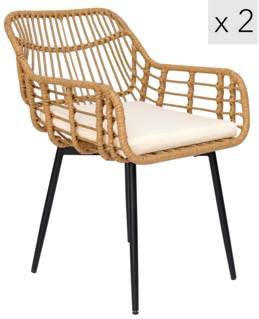 Nordlys Set of 2 Chairs with Metal Legs in Brown - image 1
