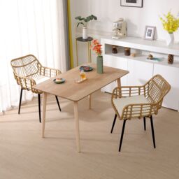 Nordlys Set of 2 Chairs with Metal Legs in Brown - thumbnail 8