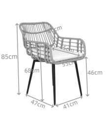 Nordlys Set of 2 Chairs with Metal Legs in Brown - thumbnail 5