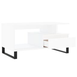 Berkfield Home Coffee Table White 90x49x45 cm Engineered Wood - Size: 90 x 49 x 45 cm - thumbnail 6