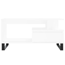 Berkfield Home Coffee Table White 90x49x45 cm Engineered Wood - Size: 90 x 49 x 45 cm - thumbnail 5