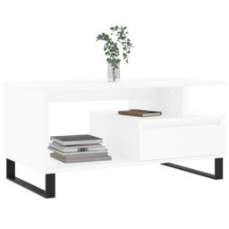 Berkfield Home Coffee Table White 90x49x45 cm Engineered Wood - Size: 90 x 49 x 45 cm - thumbnail 3