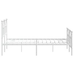 Berkfield Home Metal Bed Frame with Headboard & Footboard White 120x200 cm - Size: Small Double - thumbnail 6