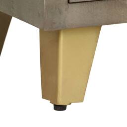 Berkfield Home TV Cabinet Solid Mango Wood Grey with Brass 110x30x48 cm - Size: 110 x 30 x 48 cm - thumbnail 9
