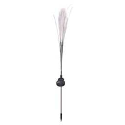 Obasyhig Pack of 1 LED Solar Fibre Optic Reed Garden Simulation Landscape Ground Plug Lights in White - thumbnail 5