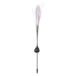 Obasyhig Pack of 1 LED Solar Fibre Optic Reed Garden Simulation Landscape Ground Plug Lights in White - thumbnail 4