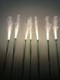 Obasyhig Pack of 1 LED Solar Fibre Optic Reed Garden Simulation Landscape Ground Plug Lights in White - thumbnail 2