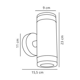 Nordlux Modern Outdoor Wall Light Black Aluminium GU10 Weatherproof - Mains Powered, IP44 - thumbnail 2