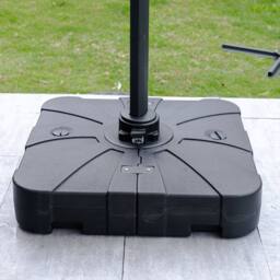 Living and Home Large Square Canopy Rotating Outdoor Cantilever Parasol with Plastic Base in Taupe - thumbnail 8
