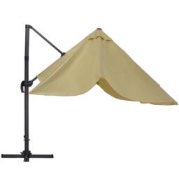 Living and Home Large Square Canopy Rotating Outdoor Cantilever Parasol with Plastic Base in Taupe - thumbnail 7