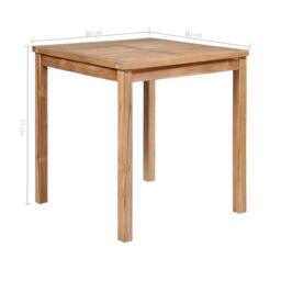 Berkfield Home Garden Table 80x80x77 cm Solid Teak Wood in Brown - Size: 80 x 80 x 77 cm - thumbnail 5