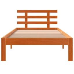 Berkfield Home Beautiful Bed Frame with Headboard Wax Brown 75x190 cm Small Sing - Size: Small Single - thumbnail 4